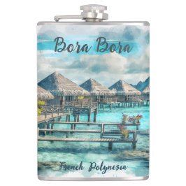 Waterverf Frans-Polynesië Bora Bora Serenity | Heupfles