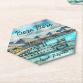 Waterverf Frans-Polynesië Bora Bora Serenity | Kartonnen Onderzetters (Schuin)