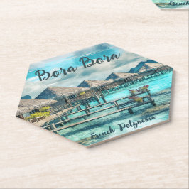 Waterverf Frans-Polynesië Bora Bora Serenity | Kartonnen Onderzetters