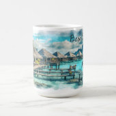 Waterverf Frans-Polynesië Bora Bora Serenity | Koffiemok (Center)