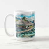Waterverf Frans-Polynesië Bora Bora Serenity | Koffiemok (Links)