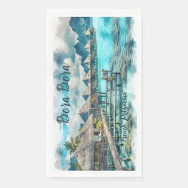 Waterverf Frans-Polynesië Bora Bora Serenity | Servet