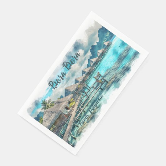 Waterverf Frans-Polynesië Bora Bora Serenity | Servet (Hoek)