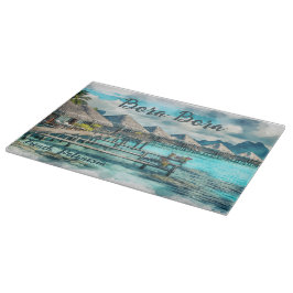 Waterverf Frans-Polynesië Bora Bora Serenity | Snijplank