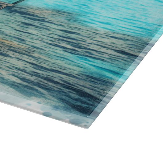 Waterverf Frans-Polynesië Bora Bora Serenity | Snijplank (Hoek)