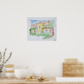 Waterverf Frans startpunt | Zuid-Frankrijk Poster (Keuken)