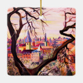 Waterverf Franse Ancient Settlement Luxembourg Keramisch Ornament (Achterkant)