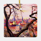 Waterverf Franse Ancient Settlement Luxembourg Keramisch Ornament (Voorkant)