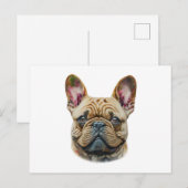 Waterverf Franse Bulldog Briefkaart (Voorkant / Achterkant)