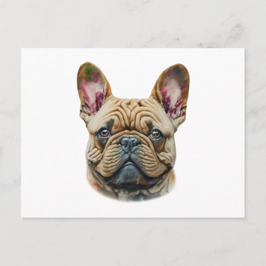 Waterverf Franse Bulldog Briefkaart (Voorkant)
