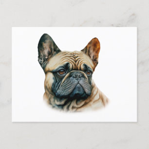 Waterverf Franse Bulldog Briefkaart