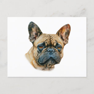 Waterverf Franse Bulldog Briefkaart