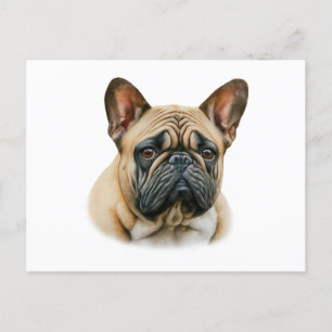 Waterverf Franse Bulldog Briefkaart