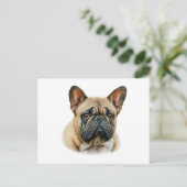 Waterverf Franse Bulldog Briefkaart (Staand voorkant)