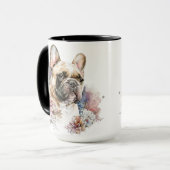 Waterverf FRANSE BULLDOG DOG Mok (Voorkant links)