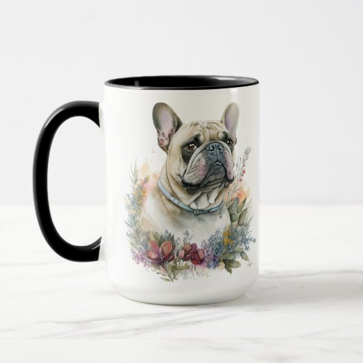 Waterverf FRANSE BULLDOG DOG Mok (Links)