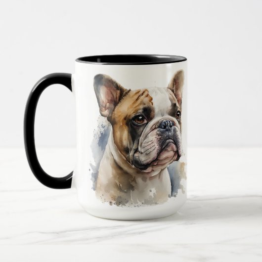 Waterverf FRANSE BULLDOG DOG Mok (Links)