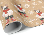 Waterverf Franse Bulldog Frenchie Kersthond Cadeaupapier (Rol Hoek)