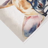 Waterverf Franse Bulldog in Bloemen Decoupage Tissuepapier (Detail)