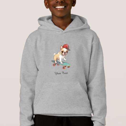 Waterverf Franse Bulldog Kinder Pullover Hoodie (Voorkant)