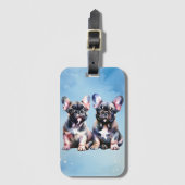 Waterverf Franse Bulldog leuke puppies Bagagelabel (Voorkant (verticaal))