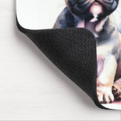 Waterverf Franse Bulldog leuke puppies Muismat (Hoek)