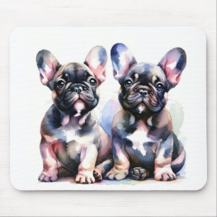 Waterverf Franse Bulldog leuke puppies Muismat