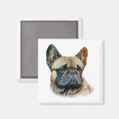 Waterverf Franse Bulldog Magneet (Voorkant / Achterkant)