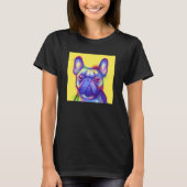Waterverf Franse Bulldog op een gele achtergrond T-shirt (Voorkant)
