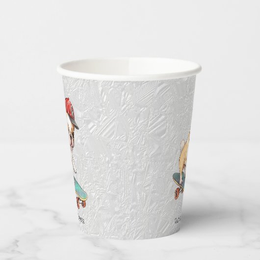 Waterverf Franse Bulldog papieren bekers (Links)