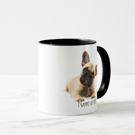 Waterverf Franse Bulldog Pet Dog Custom Mok (Voorkant rechts)