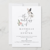 Waterverf Franse Bulldog Pet & Floral Pink Rose Kaart (Voorkant)