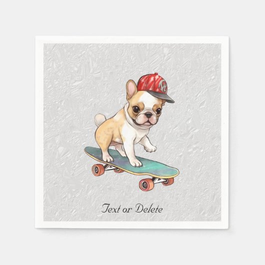 Waterverf Franse Bulldog Servetten (Voorkant)