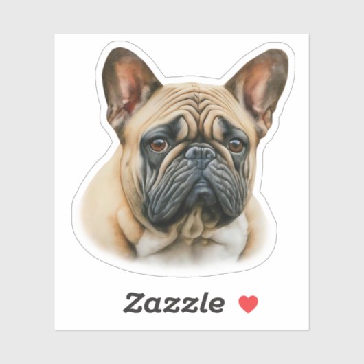 Waterverf Franse Bulldog Sticker (Vel)