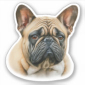 Waterverf Franse Bulldog Sticker (Voorkant)