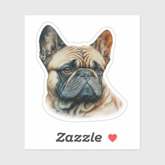 Waterverf Franse Bulldog Sticker (Vel)
