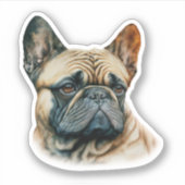 Waterverf Franse Bulldog Sticker (Voorkant)