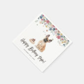 Waterverf Franse Bulldog Verjaardagsfeestje Servet (Hoek)