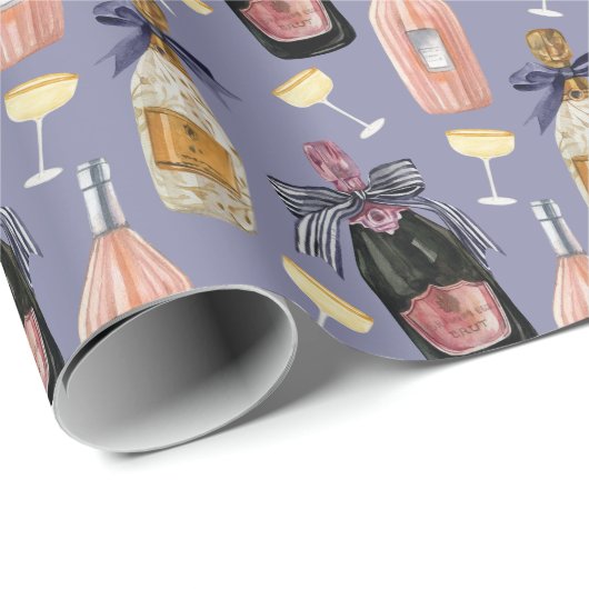 Waterverf Franse champagne Cadeaupapier (Rol Hoek)