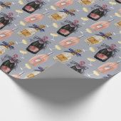 Waterverf Franse champagne Cadeaupapier (Hoek)