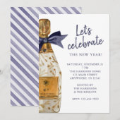 Waterverf Franse Champagne Feest Kaart (Voorkant / Achterkant)