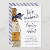 Waterverf Franse Champagne Feest Kaart (Voorkant / Achterkant)