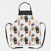 Waterverf Franse champagne gepersonaliseerd Schort (Voorkant)