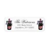 Waterverf Franse champagne met een gestreepte boog Etiket (Voorkant)