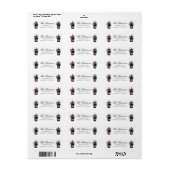 Waterverf Franse champagne met een gestreepte boog Etiket (Full Sheet)