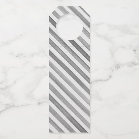 Waterverf Franse champagne met een gestreepte boog Flessenhanger (Achterkant)