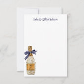 Waterverf Franse champagne met een marinestoot Bedankkaart (Voorkant)