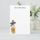 Waterverf Franse champagne met een marinestoot Bedankkaart (Staand voorkant)