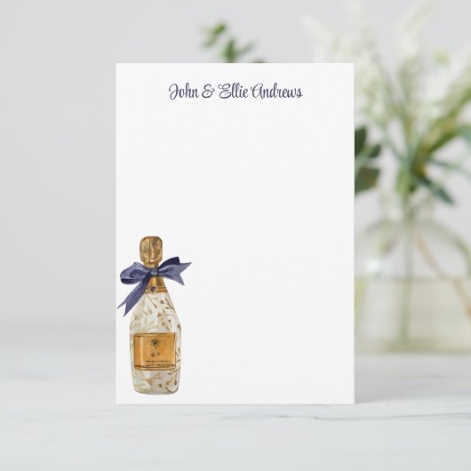 Waterverf Franse champagne met een marinestoot Bedankkaart (Staand voorkant)