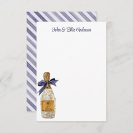 Waterverf Franse champagne met een marinestoot Bedankkaart